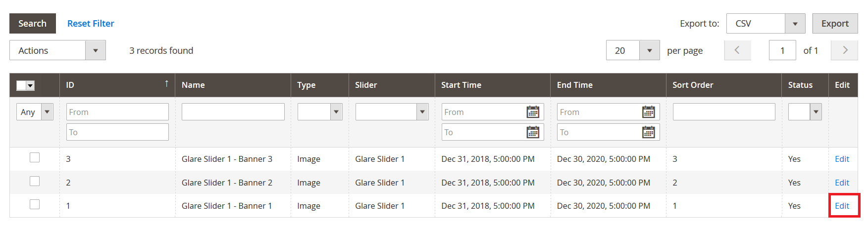 Glare - Manage Banner