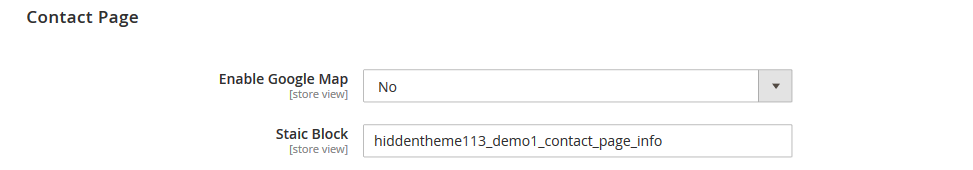 Glare - Contact Page Settings