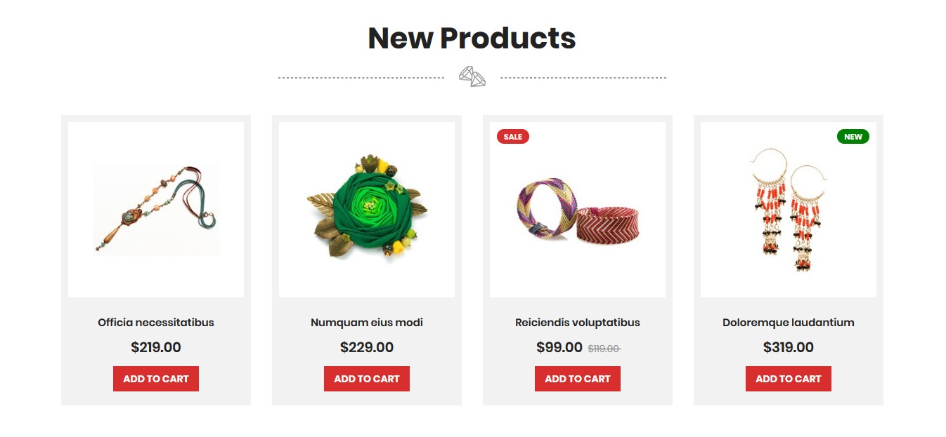 Handmade Jewelry - Homepage New Product Widget