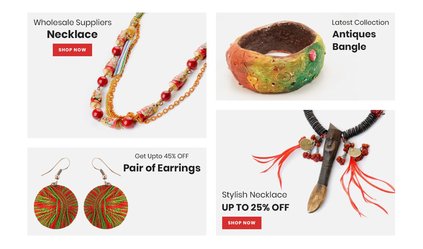 Handmade Jewelry - Home Promotion Block One