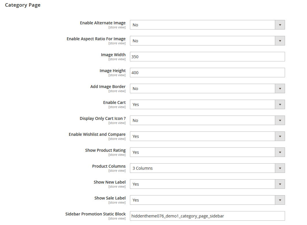 HandTool - Category Page Configuration