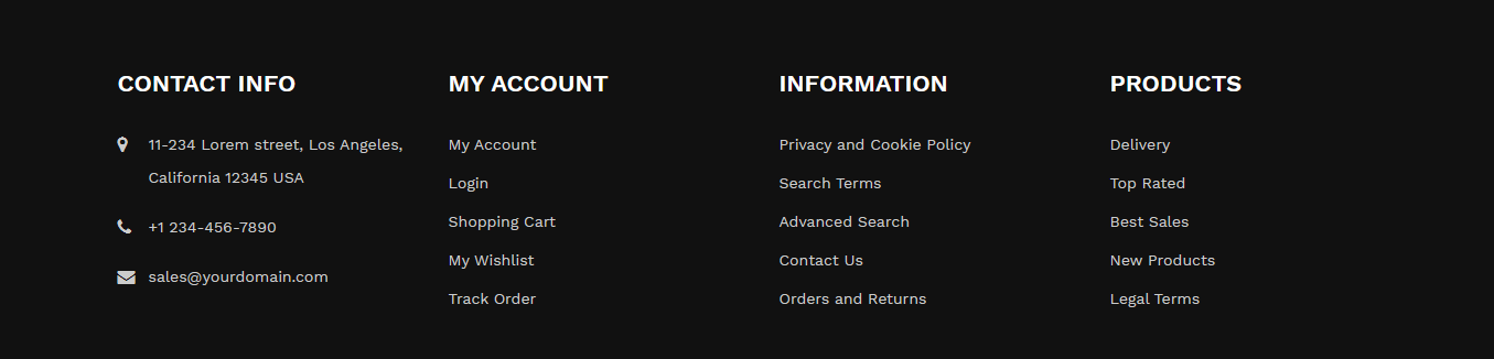HandTool - Footer Columns Frontend