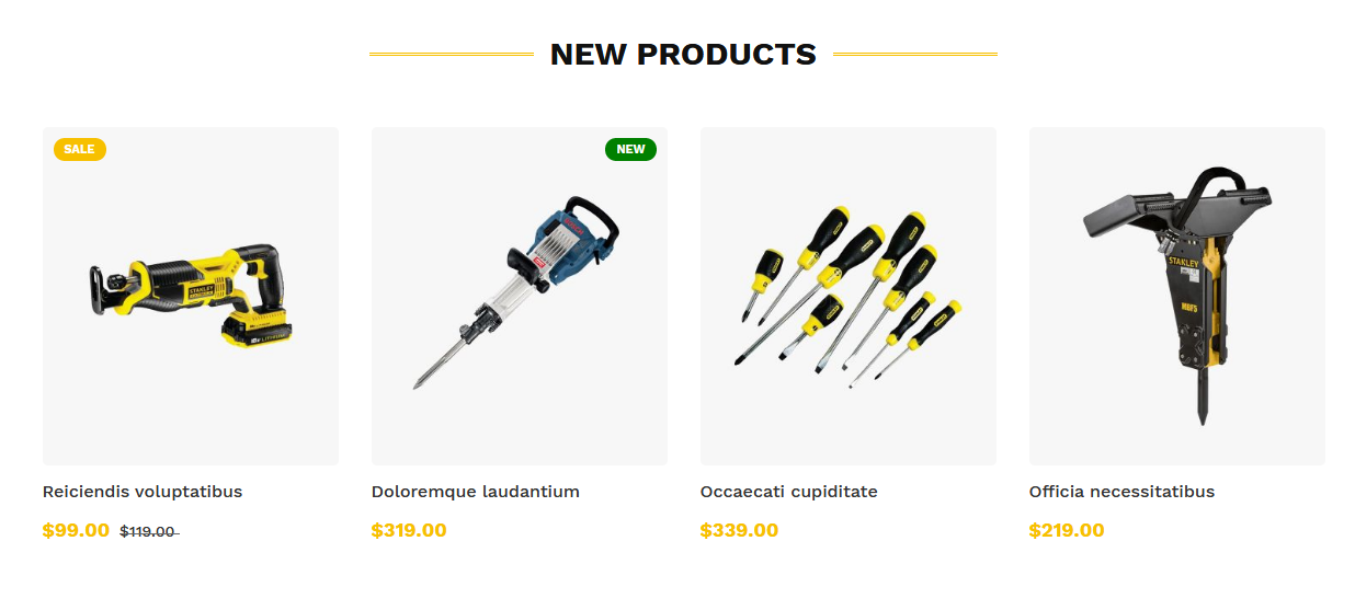 HandTool - Homepage New Product Widget