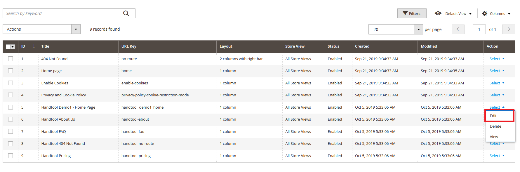 HandTool - Edit Home Page