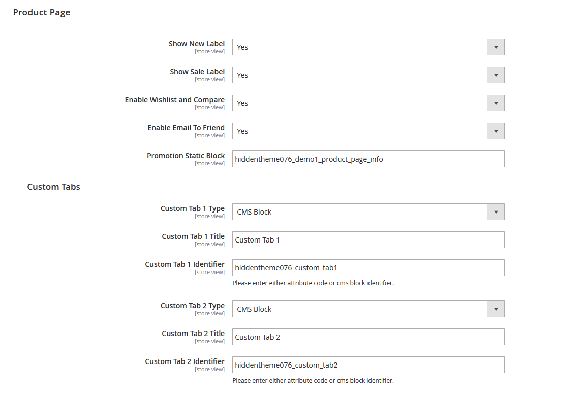 HandTool - Product Page Configuration
