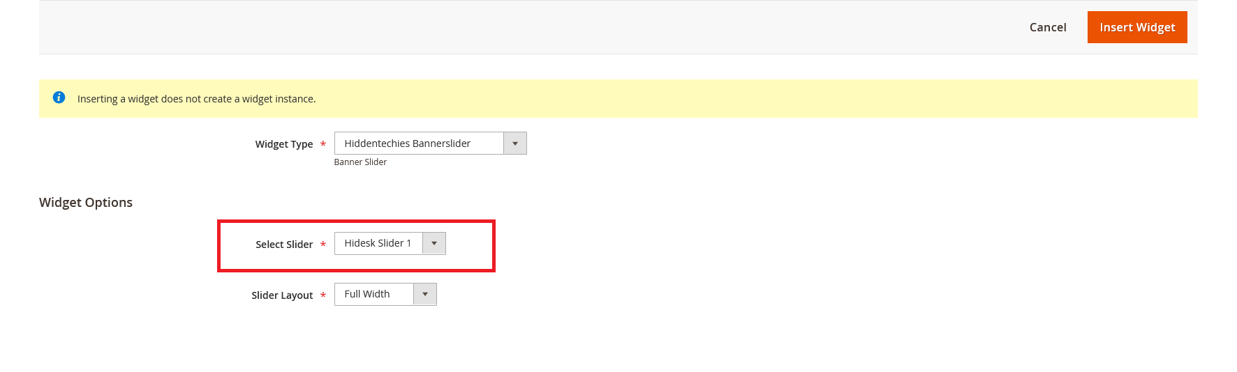 HiDesk - Add Slider Widget