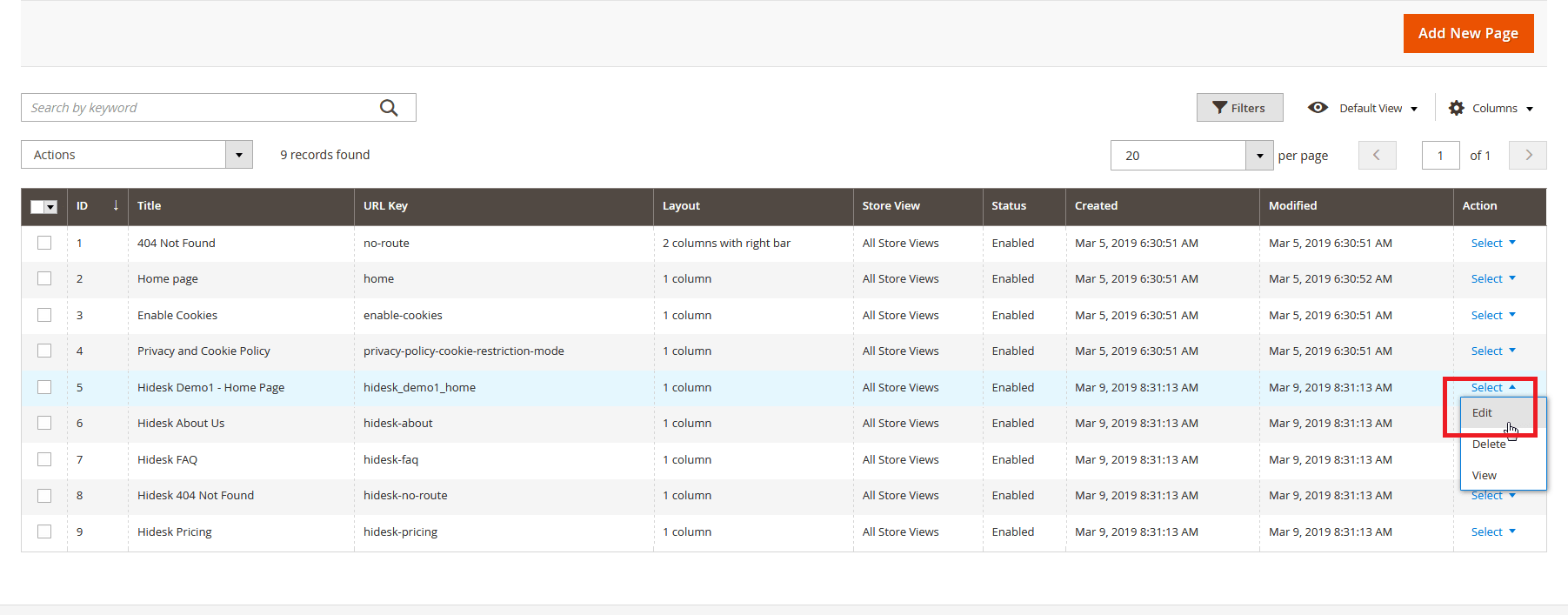 HiDesk - Edit Home Page