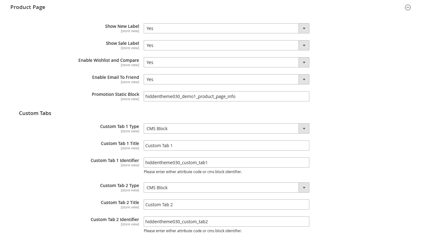 HiDesk - Product Page Configuration