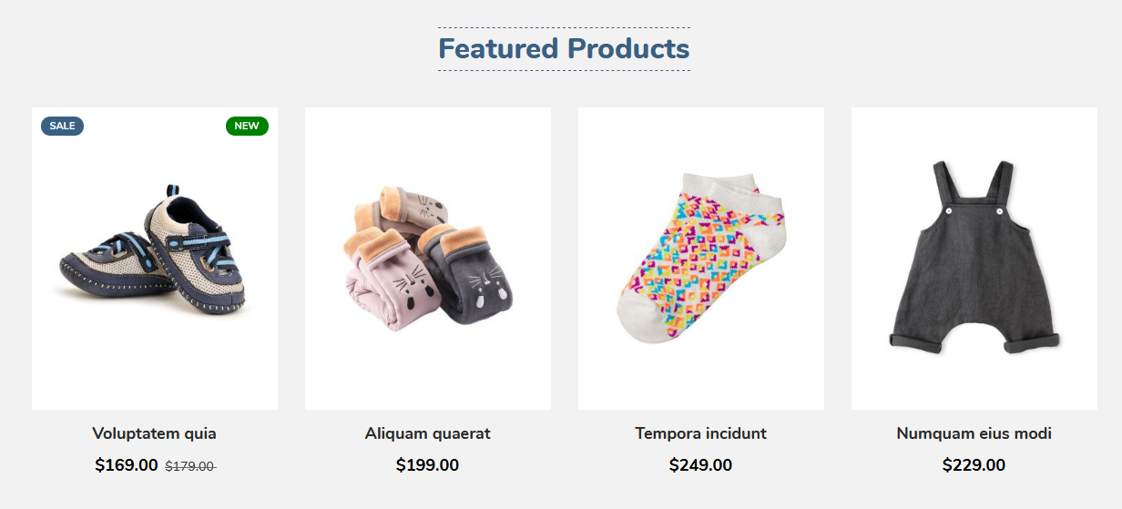 KidsStore - Homepag Featured Product Widget