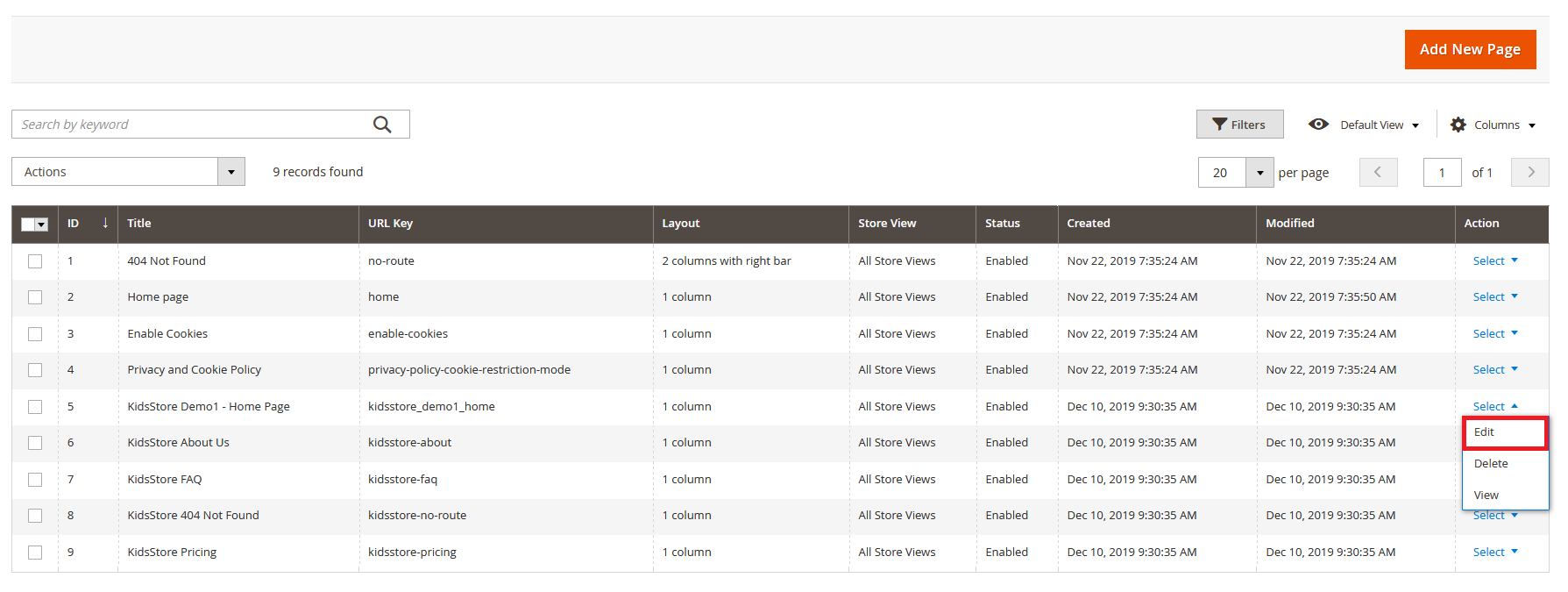 KidsStore - Edit Home Page