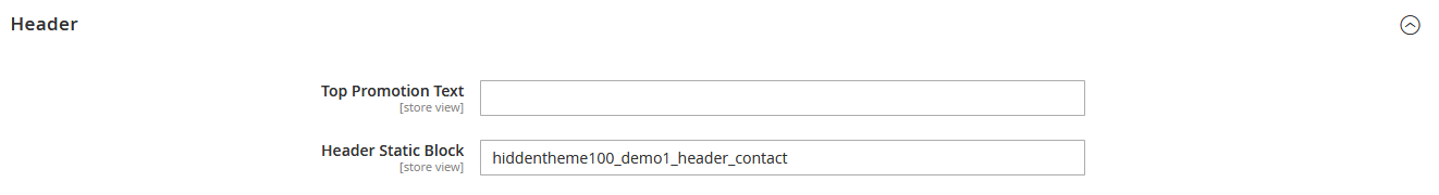 KidsStore - Header Settings