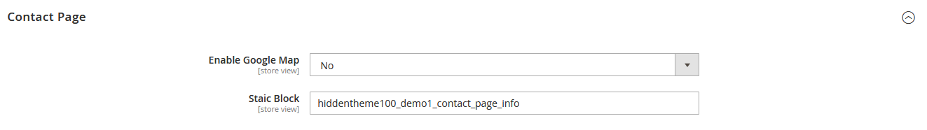 KidsStore - Contact Page Settings