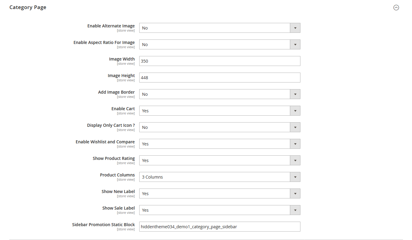KidZeel - Category Page Configuration