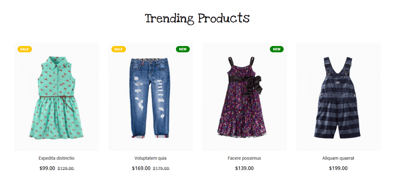 KidZeel - Homepag Featured Product Widget