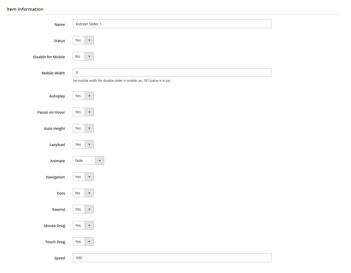 KidZeel - Edit Slider