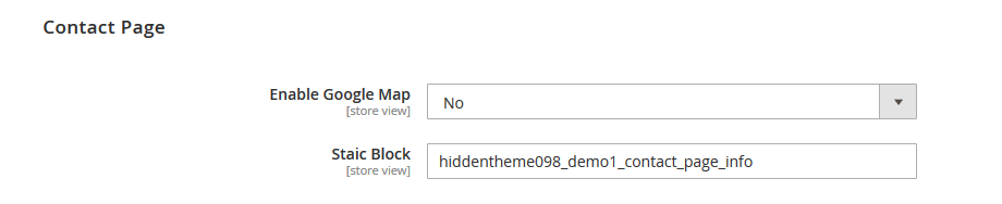 More - Contact Page Settings