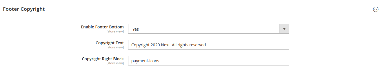 Next - Footer Copyright