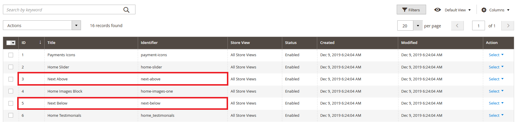 Next - Homepage Static Blocks