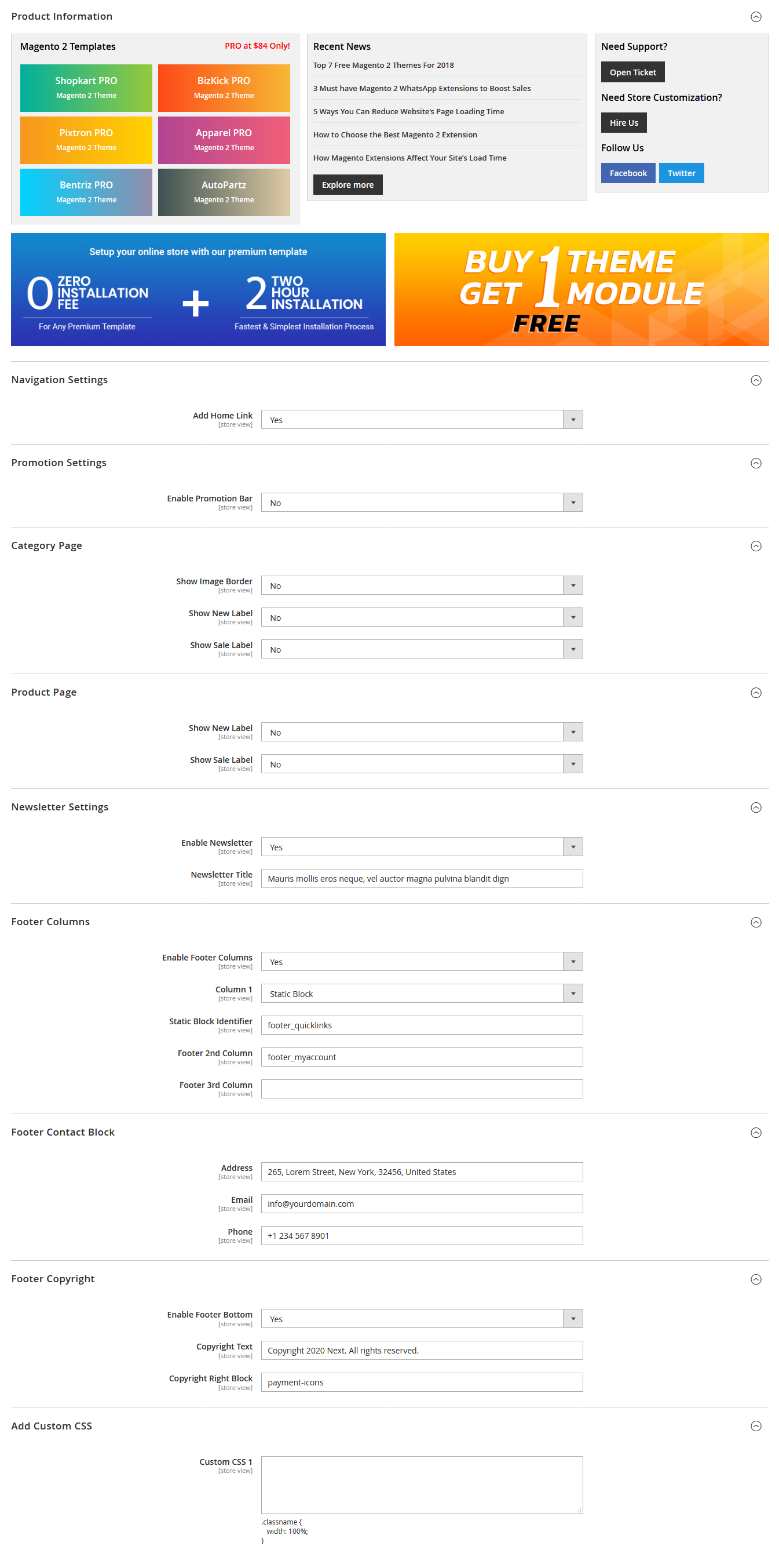 Next - Free Magento 2 Theme Settings
