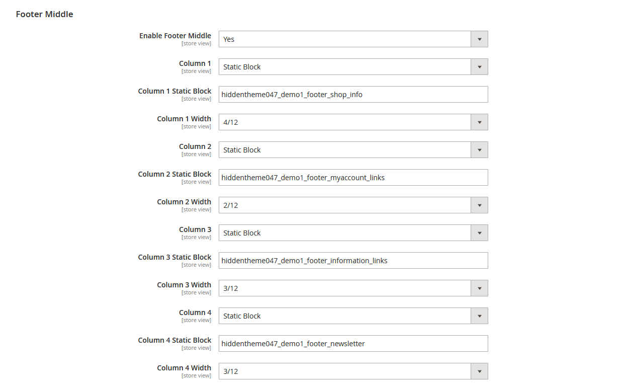 Optical - Footer Columns