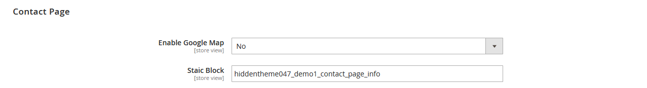 Optical - Contact Page Settings