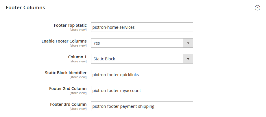 Pixtron - Footer Columns
