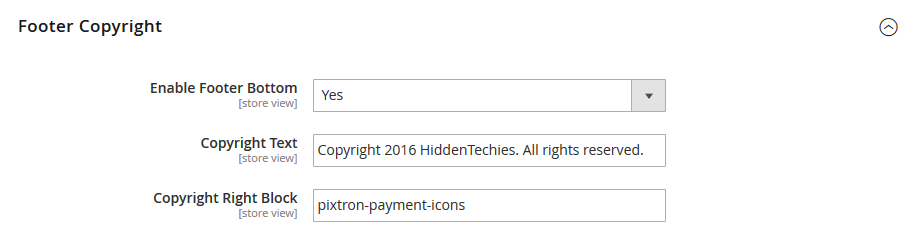 Pixtron - Footer Copyright