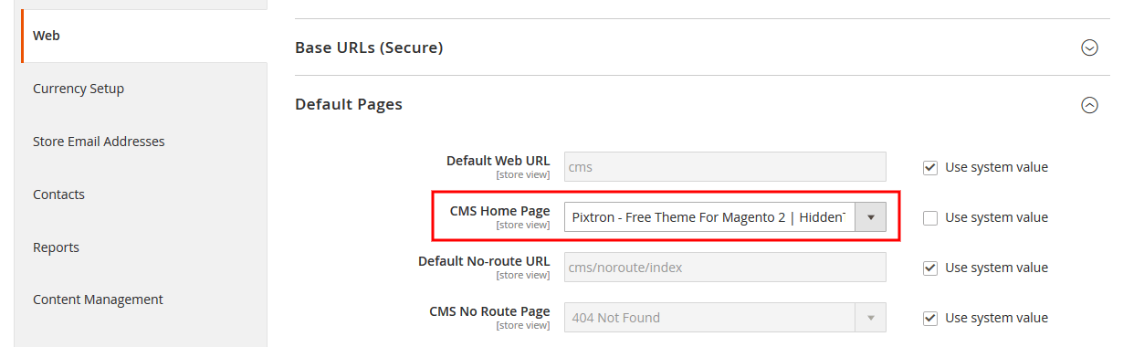 Pixtron - Select Or Change Homepage