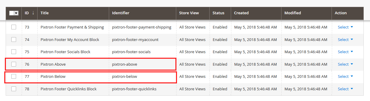 Pixtron - Homepage Static Blocks