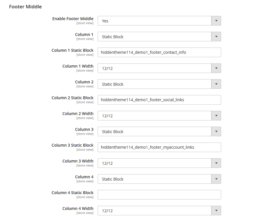 PizzaZone - Footer Columns