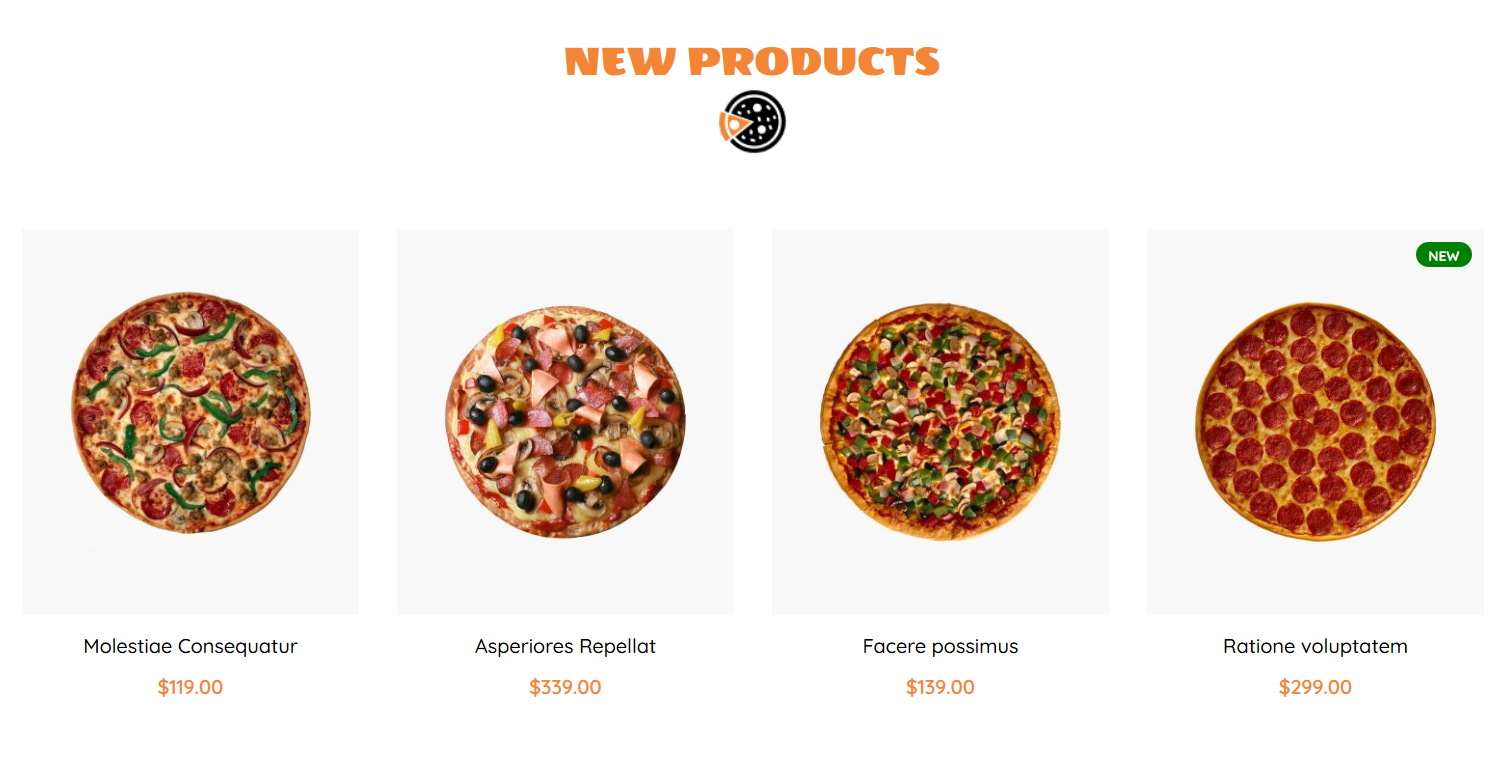 PizzaZone - Homepage New Product Widget