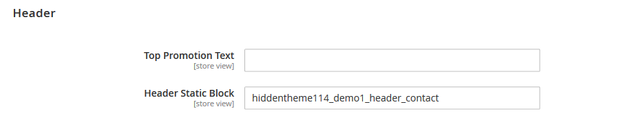 PizzaZone - Header Settings