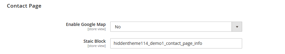 PizzaZone - Contact Page Settings