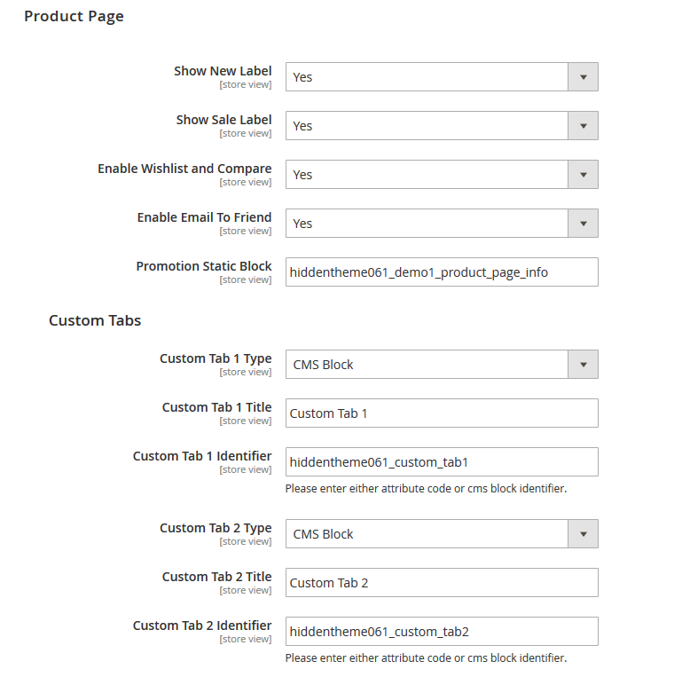 Shopkart  - Product Page Configuration