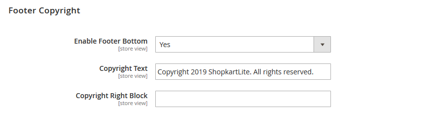 Shopkartlite - Footer Copyright