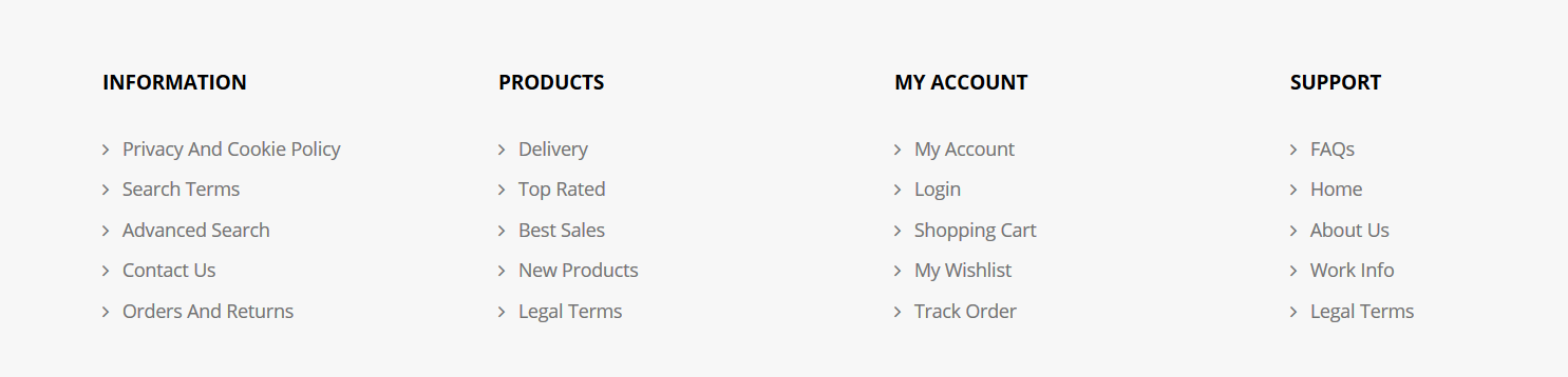 Spices - Footer Columns Frontend