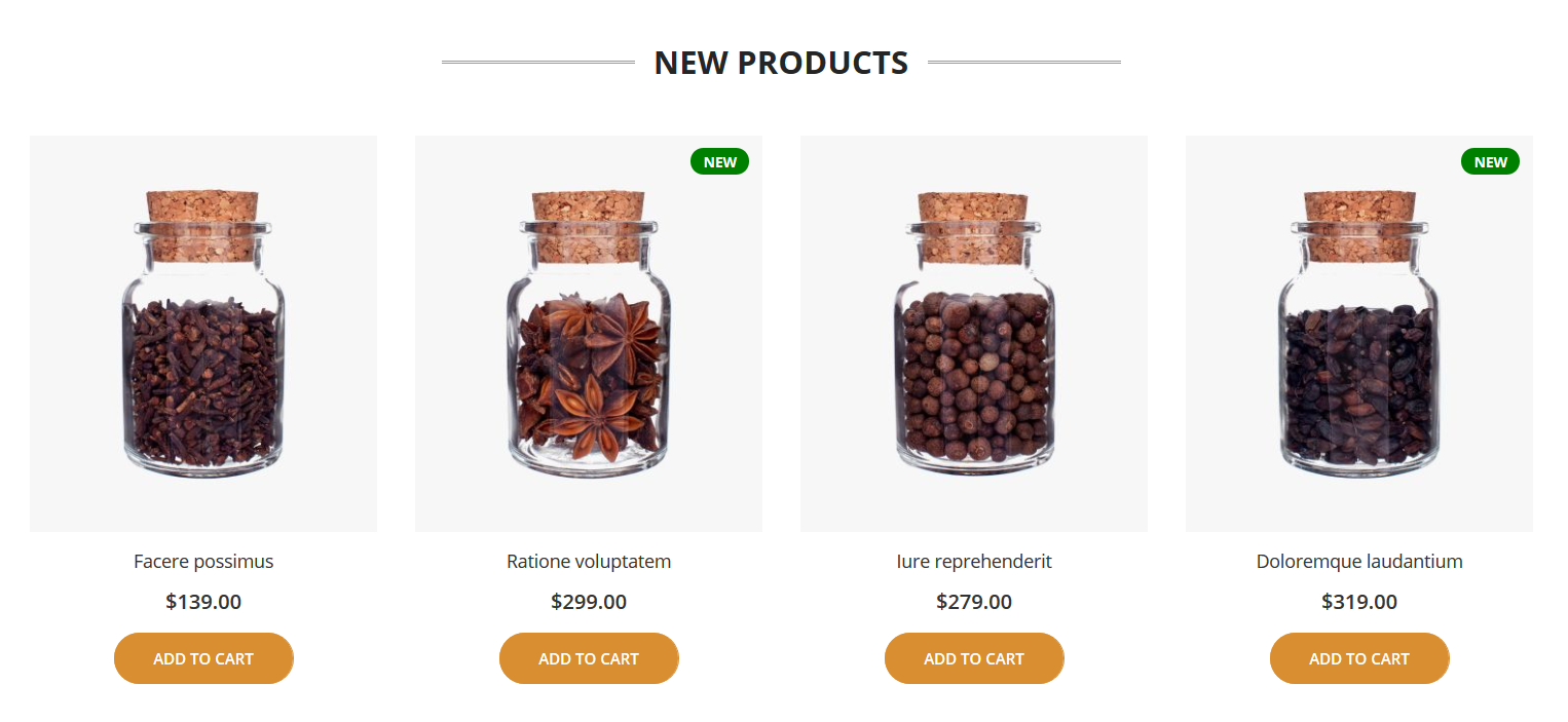 Spices - Homepage New Product Widget