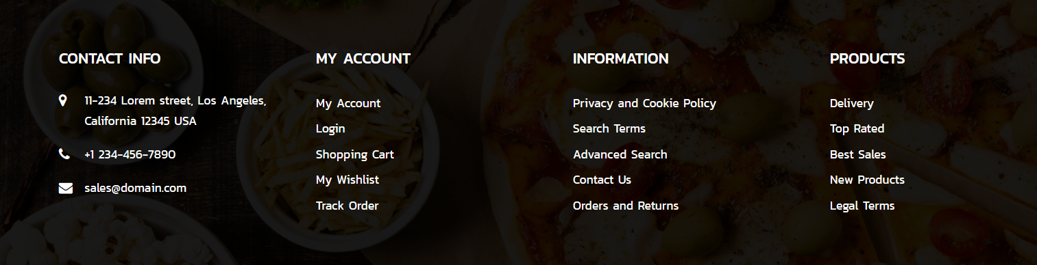 Start - Footer Columns Frontend