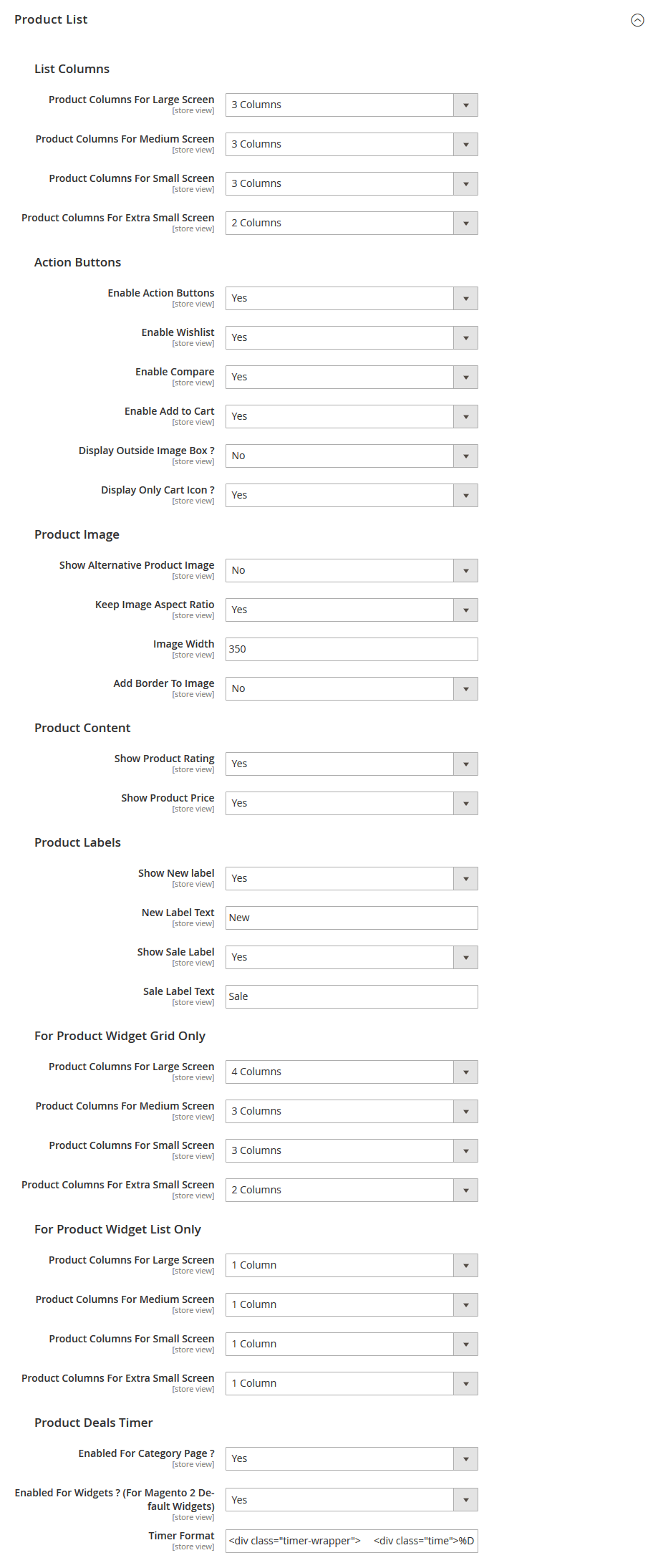 StayFit - Category Page Configuration