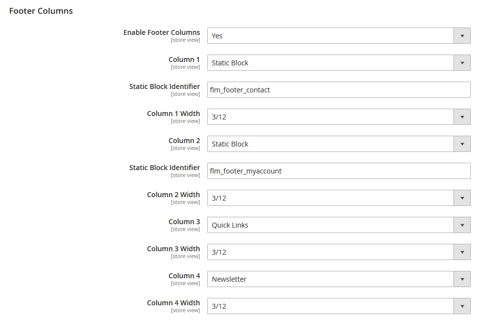 StayFit - Footer Columns
