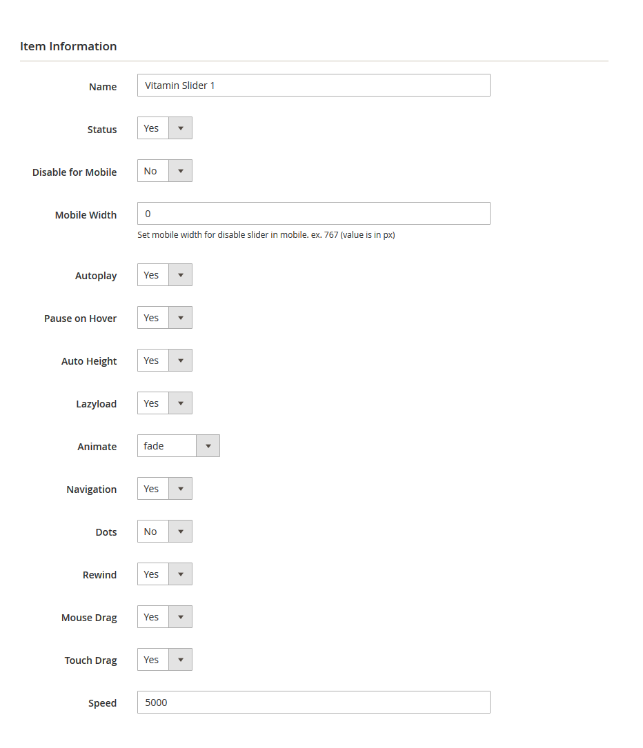 Vitamin - Edit Slider