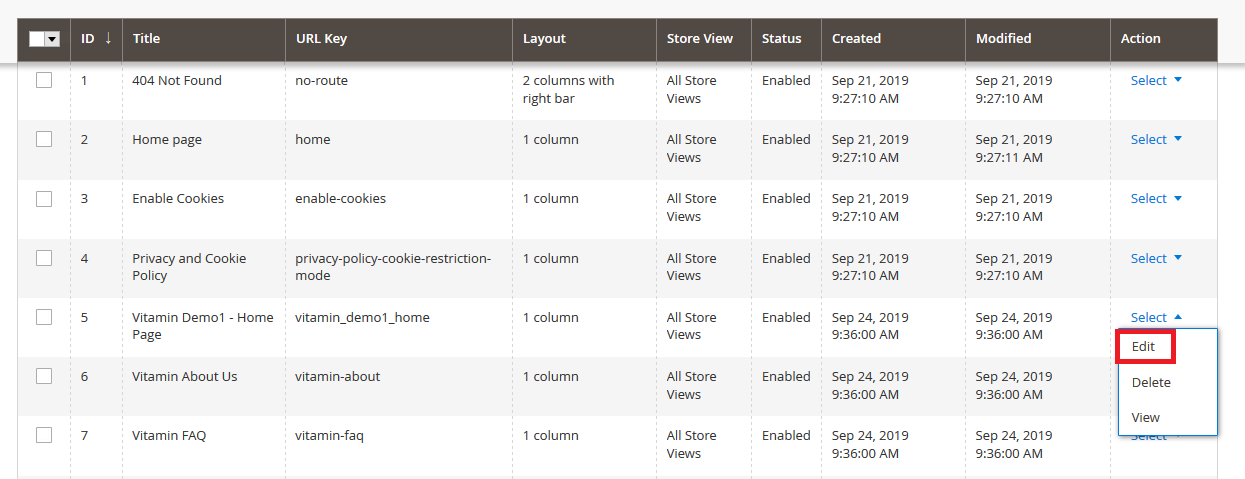 Vitamin - Edit Home Page