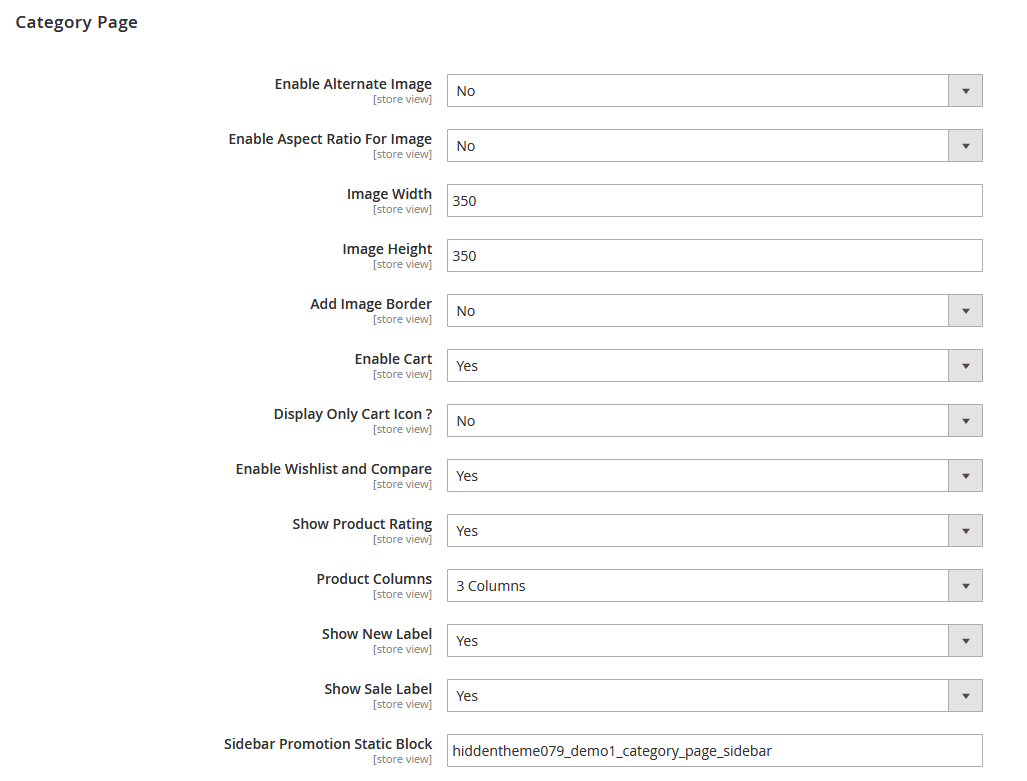WoodArt - Category Page Configuration