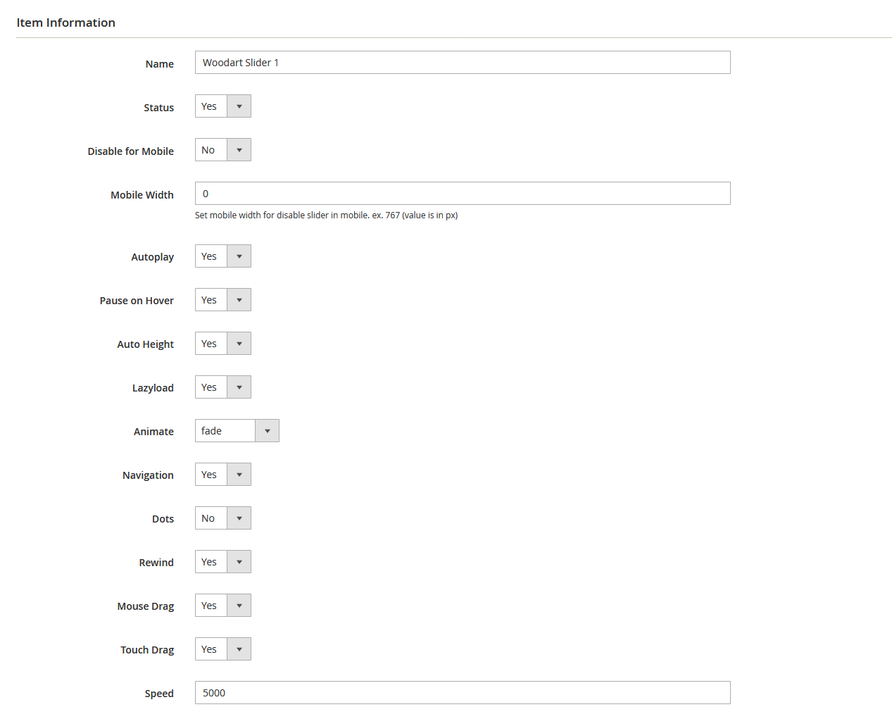 WoodArt - Edit Slider