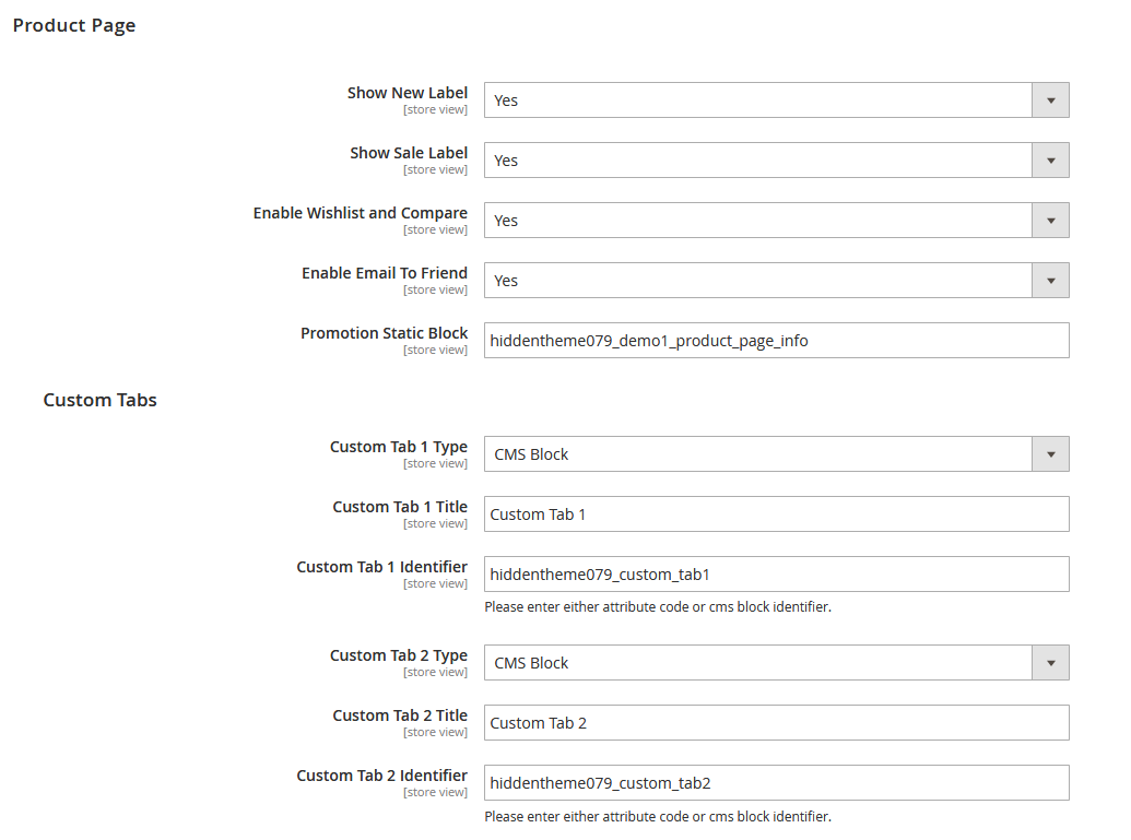 WoodArt - Product Page Configuration