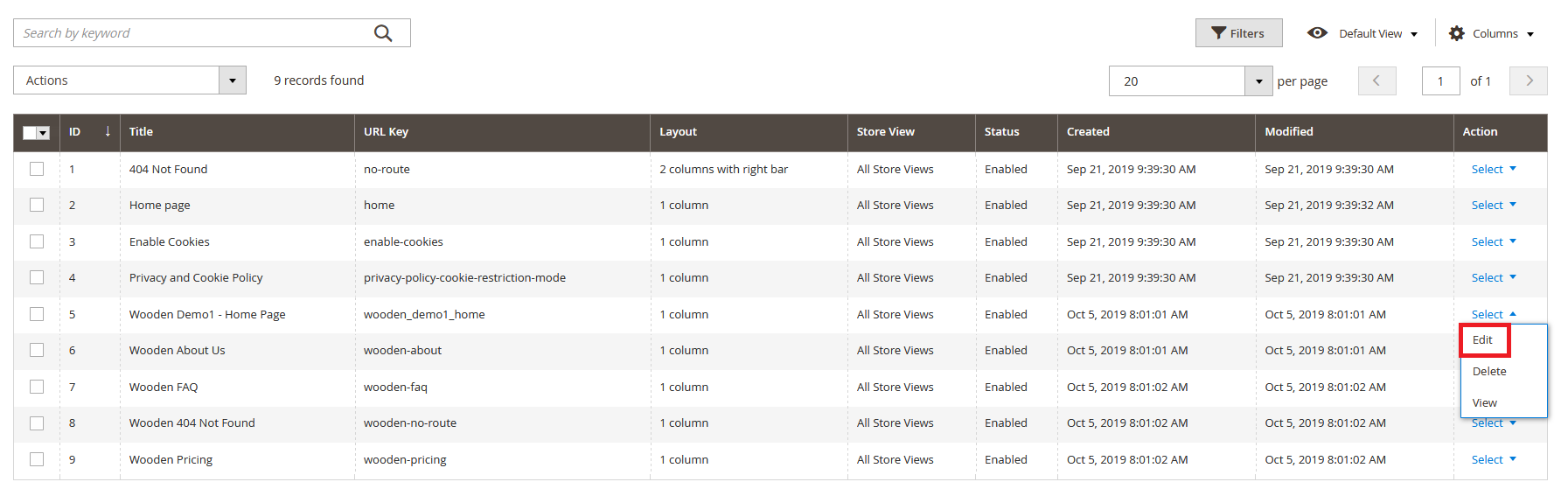 Wooden - Edit Home Page