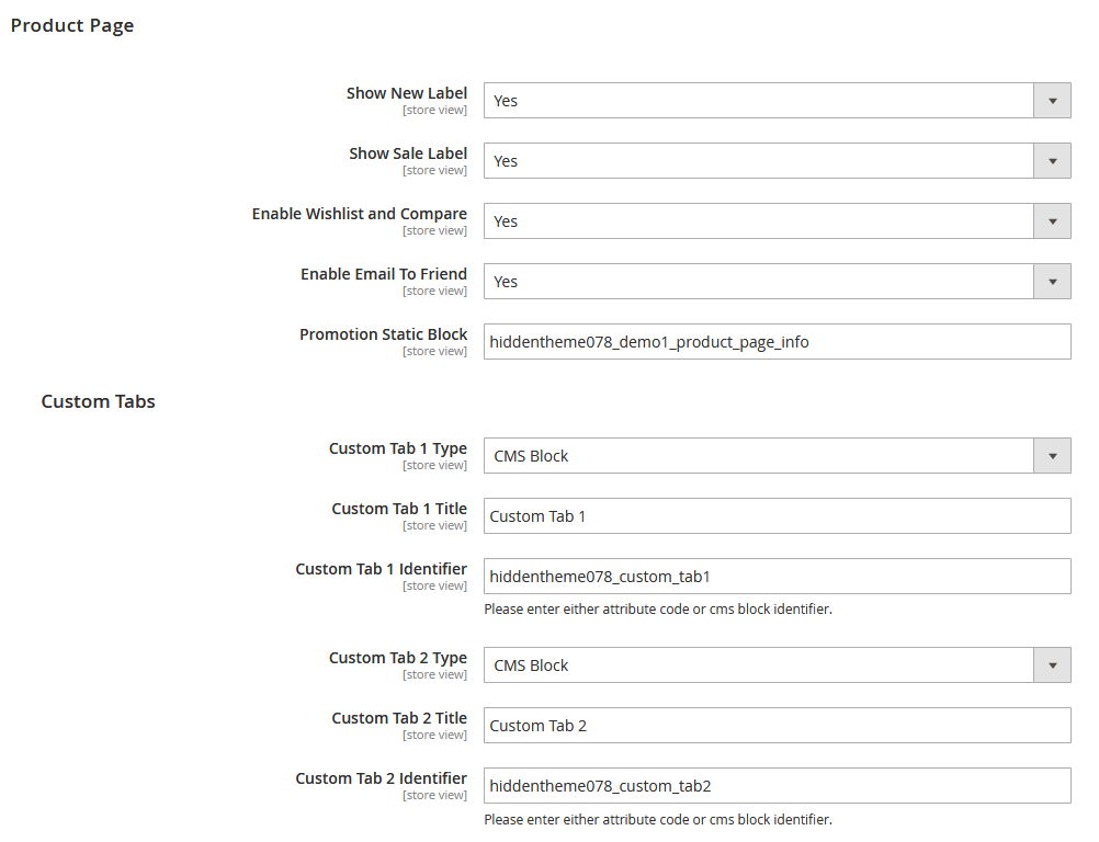 Wooden - Product Page Configuration