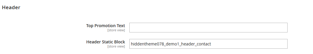 Wooden - Header Settings