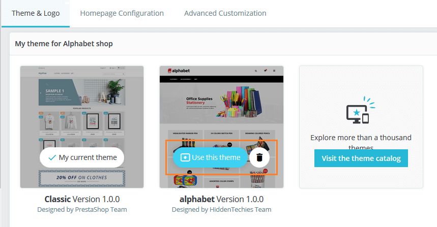 Apply Uploaded Theme