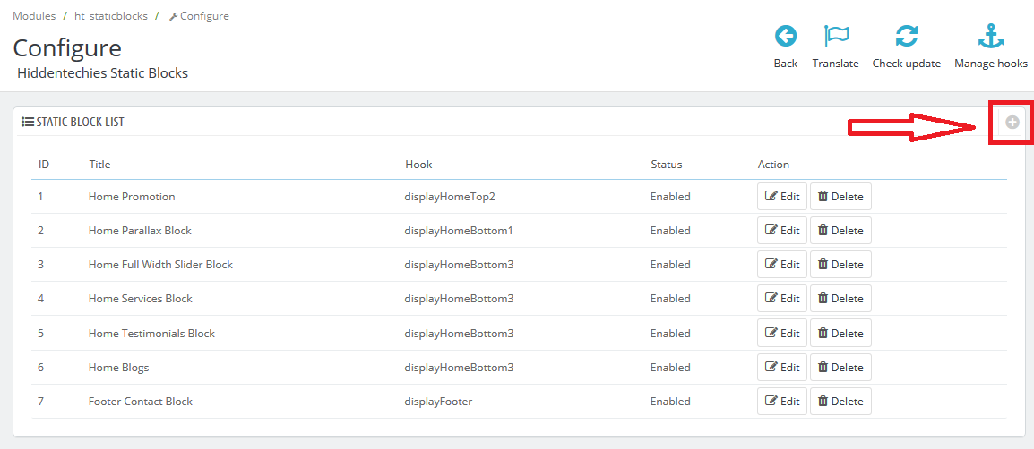 Add New Static Block